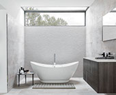 salle de bain, douche, bain, toilette, lavabo, robinetterie, armoire, revêtement sol